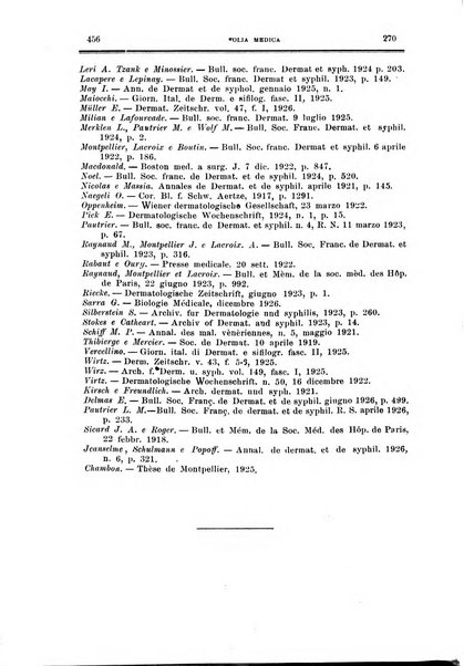 Folia medica periodico trimensile di patologia e clinica medica