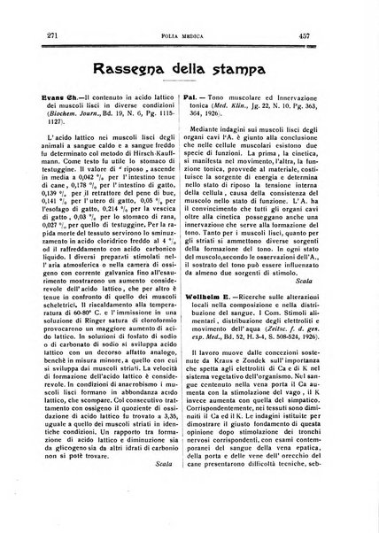 Folia medica periodico trimensile di patologia e clinica medica