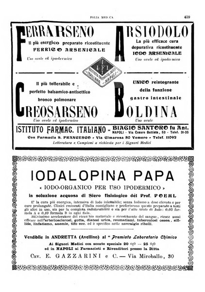 Folia medica periodico trimensile di patologia e clinica medica