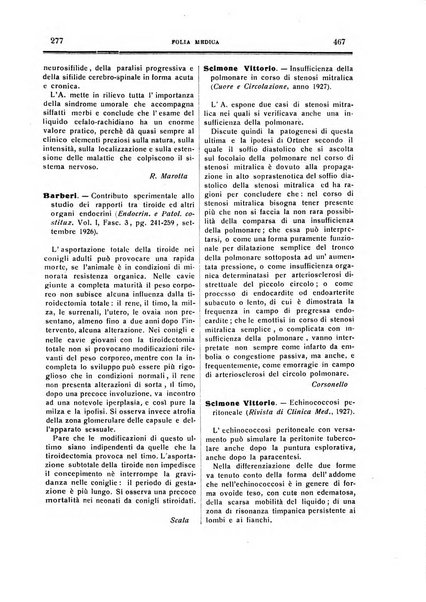 Folia medica periodico trimensile di patologia e clinica medica