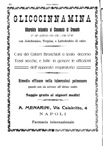 Folia medica periodico trimensile di patologia e clinica medica