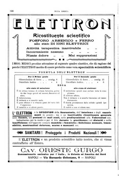 Folia medica periodico trimensile di patologia e clinica medica