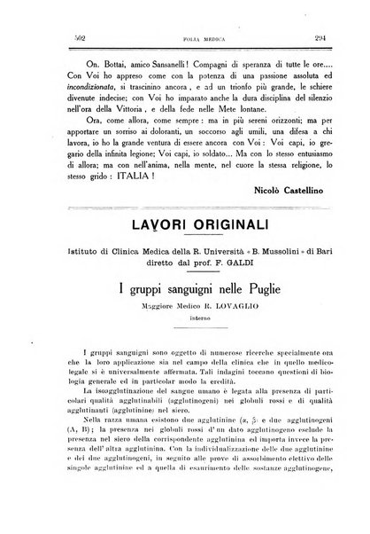 Folia medica periodico trimensile di patologia e clinica medica