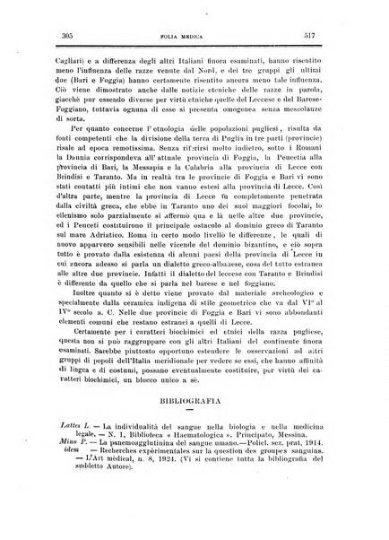 Folia medica periodico trimensile di patologia e clinica medica