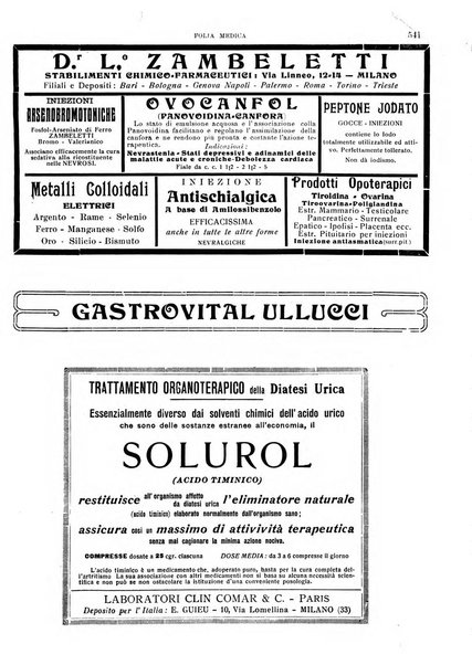 Folia medica periodico trimensile di patologia e clinica medica