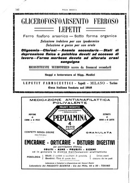 Folia medica periodico trimensile di patologia e clinica medica