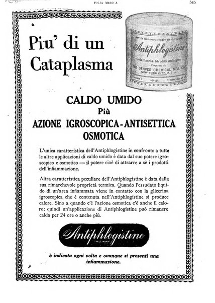 Folia medica periodico trimensile di patologia e clinica medica