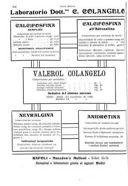 Folia medica periodico trimensile di patologia e clinica medica