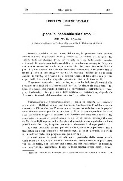 Folia medica periodico trimensile di patologia e clinica medica