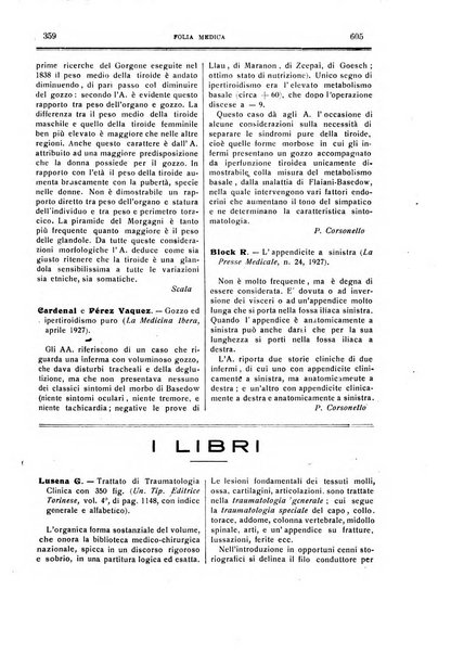 Folia medica periodico trimensile di patologia e clinica medica