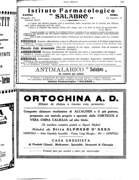 Folia medica periodico trimensile di patologia e clinica medica