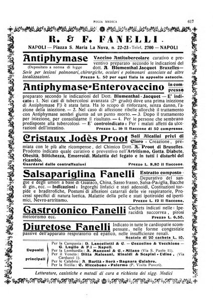 Folia medica periodico trimensile di patologia e clinica medica