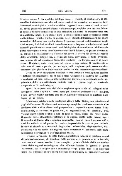 Folia medica periodico trimensile di patologia e clinica medica