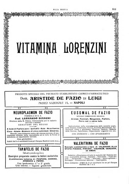 Folia medica periodico trimensile di patologia e clinica medica