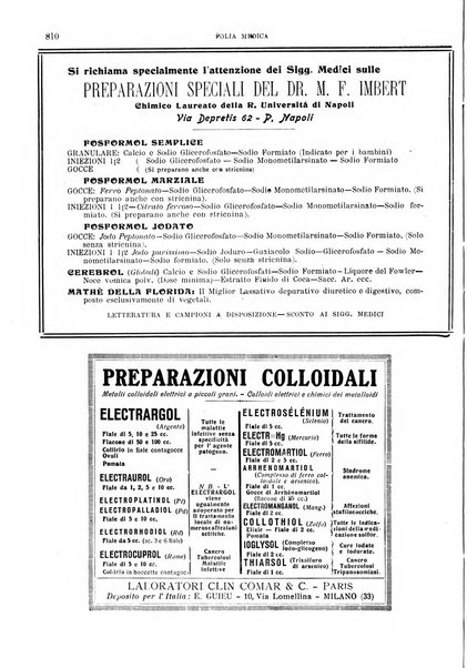 Folia medica periodico trimensile di patologia e clinica medica