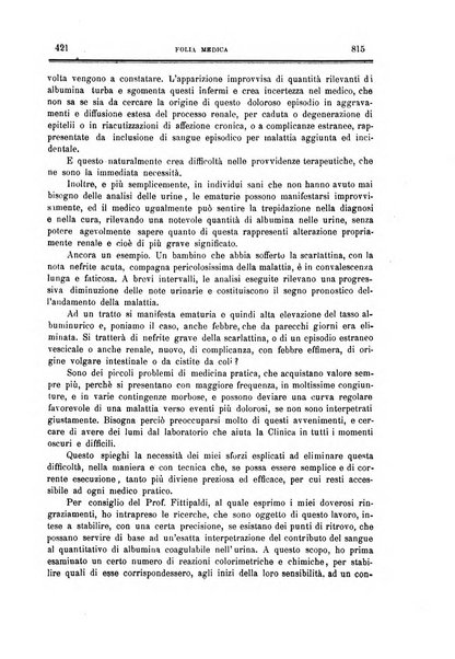 Folia medica periodico trimensile di patologia e clinica medica