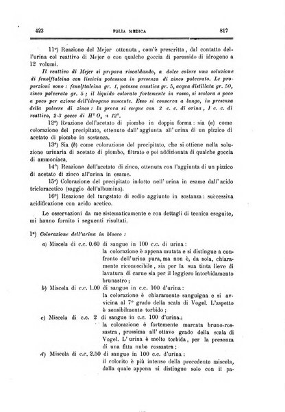 Folia medica periodico trimensile di patologia e clinica medica