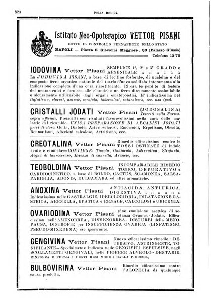 Folia medica periodico trimensile di patologia e clinica medica