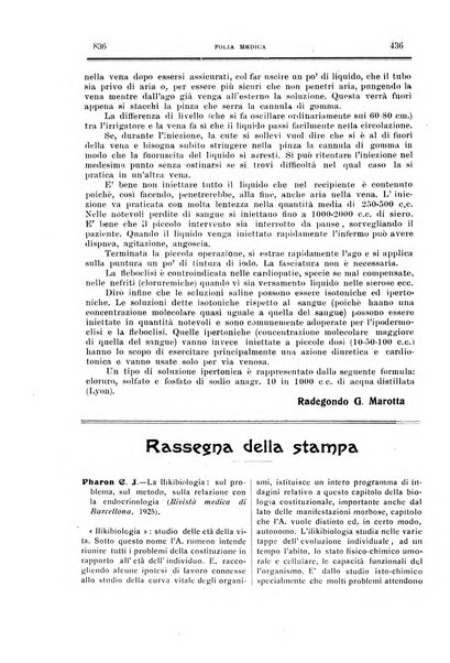 Folia medica periodico trimensile di patologia e clinica medica