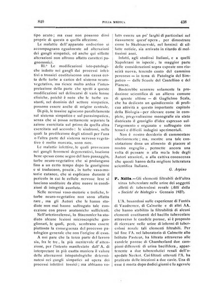 Folia medica periodico trimensile di patologia e clinica medica