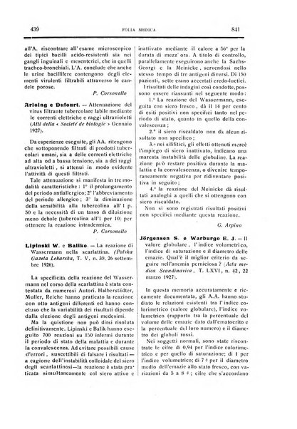 Folia medica periodico trimensile di patologia e clinica medica