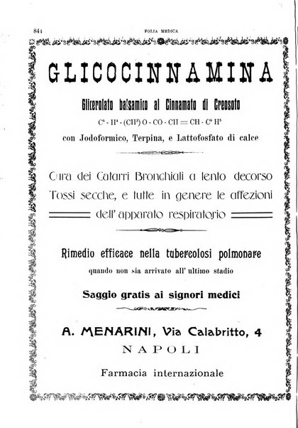 Folia medica periodico trimensile di patologia e clinica medica