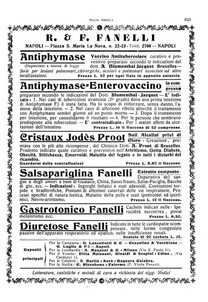 Folia medica periodico trimensile di patologia e clinica medica