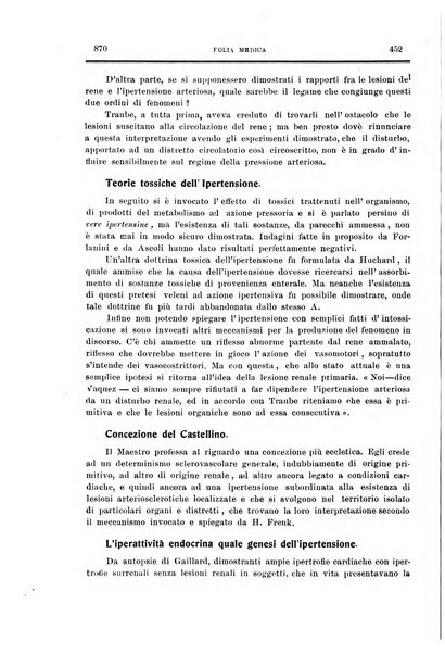 Folia medica periodico trimensile di patologia e clinica medica