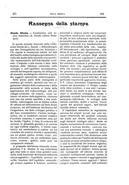 Folia medica periodico trimensile di patologia e clinica medica