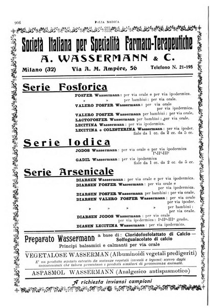 Folia medica periodico trimensile di patologia e clinica medica