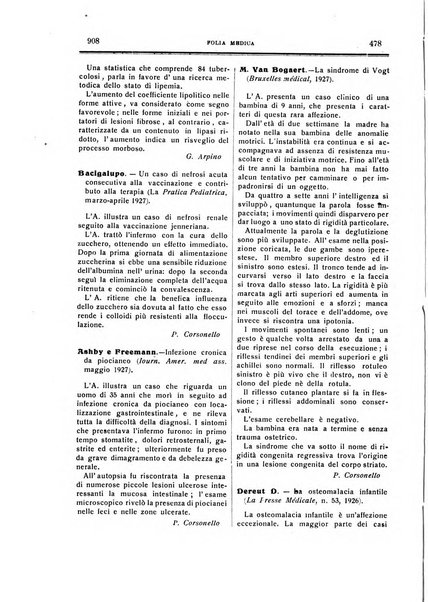 Folia medica periodico trimensile di patologia e clinica medica