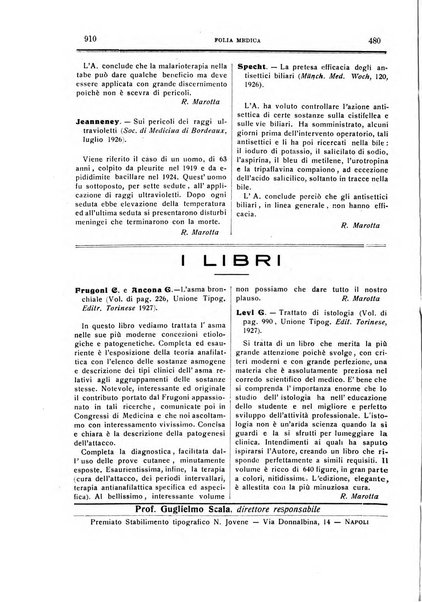 Folia medica periodico trimensile di patologia e clinica medica