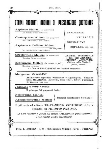 Folia medica periodico trimensile di patologia e clinica medica