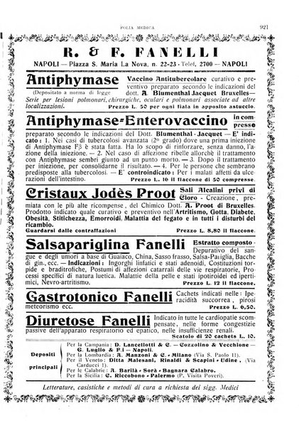 Folia medica periodico trimensile di patologia e clinica medica