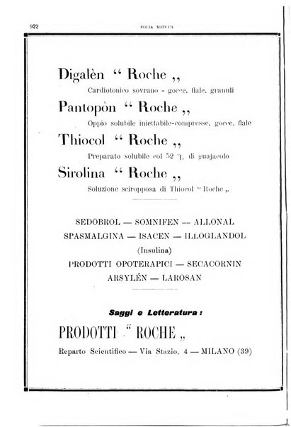 Folia medica periodico trimensile di patologia e clinica medica