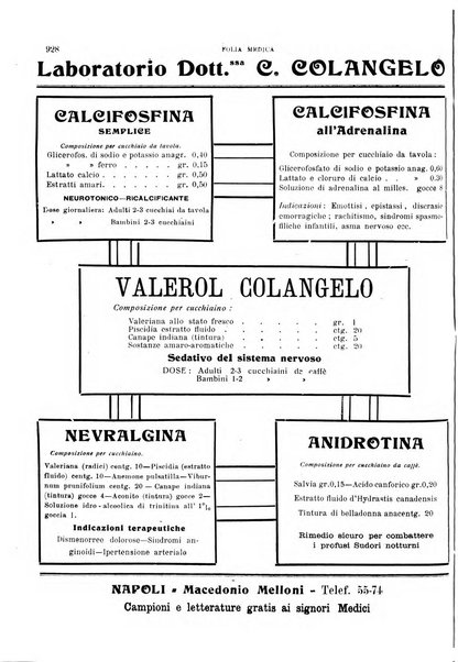 Folia medica periodico trimensile di patologia e clinica medica