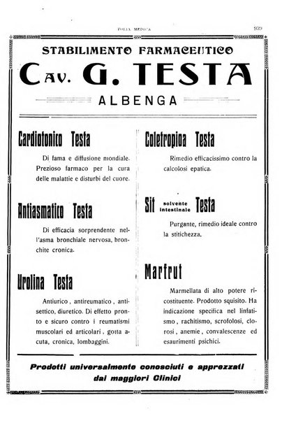 Folia medica periodico trimensile di patologia e clinica medica