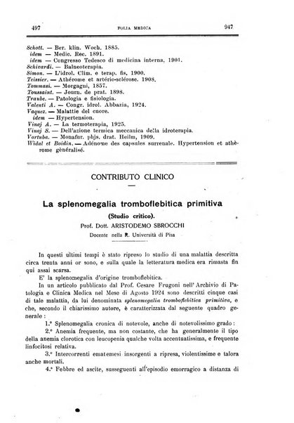 Folia medica periodico trimensile di patologia e clinica medica