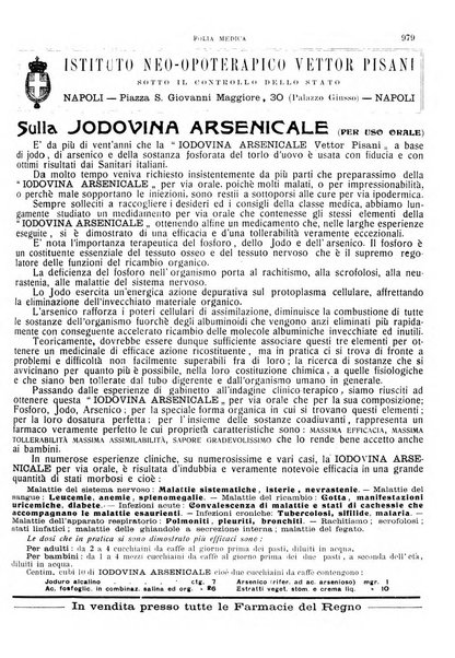 Folia medica periodico trimensile di patologia e clinica medica