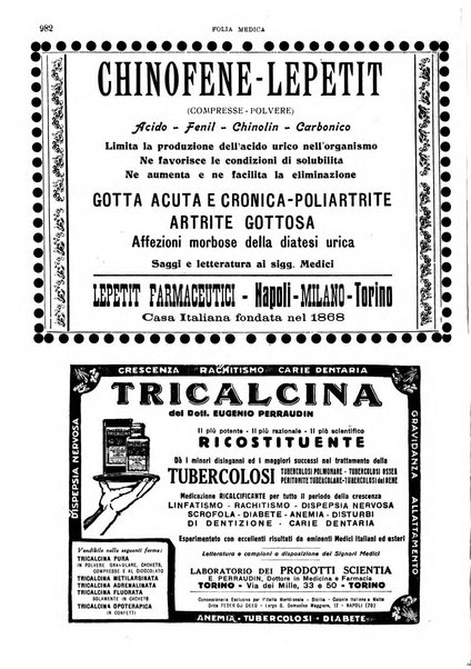 Folia medica periodico trimensile di patologia e clinica medica