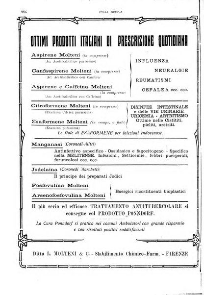 Folia medica periodico trimensile di patologia e clinica medica