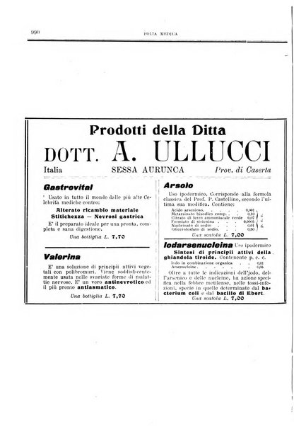 Folia medica periodico trimensile di patologia e clinica medica