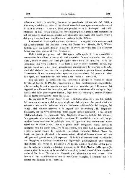 Folia medica periodico trimensile di patologia e clinica medica