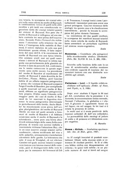 Folia medica periodico trimensile di patologia e clinica medica