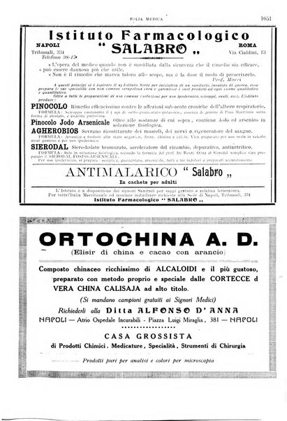 Folia medica periodico trimensile di patologia e clinica medica