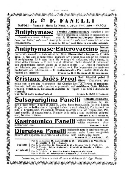 Folia medica periodico trimensile di patologia e clinica medica