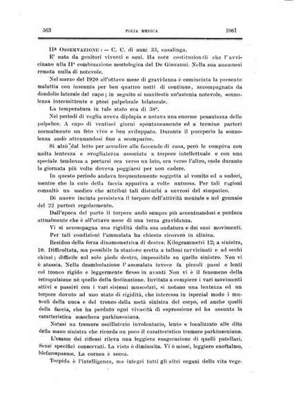 Folia medica periodico trimensile di patologia e clinica medica