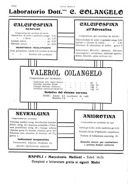 Folia medica periodico trimensile di patologia e clinica medica