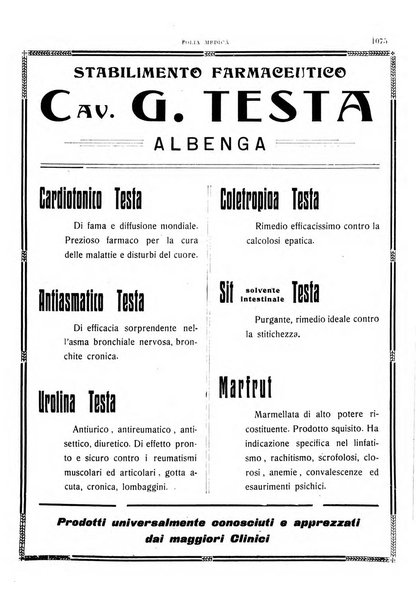 Folia medica periodico trimensile di patologia e clinica medica