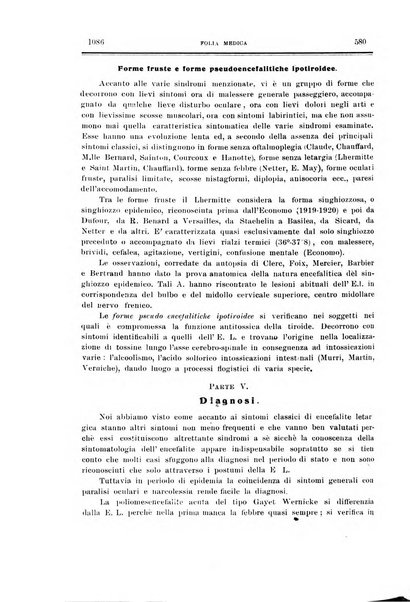 Folia medica periodico trimensile di patologia e clinica medica